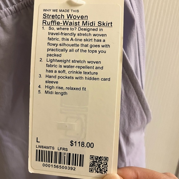 Lululemon stretch woven waffle waist Midi Skirt - Picture 4 of 5